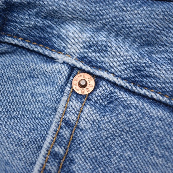 Levis 505 Denim Jeans Vintage 2000 Y2K Blue Medium Wash Cotton High Rise - Picture 13 of 16